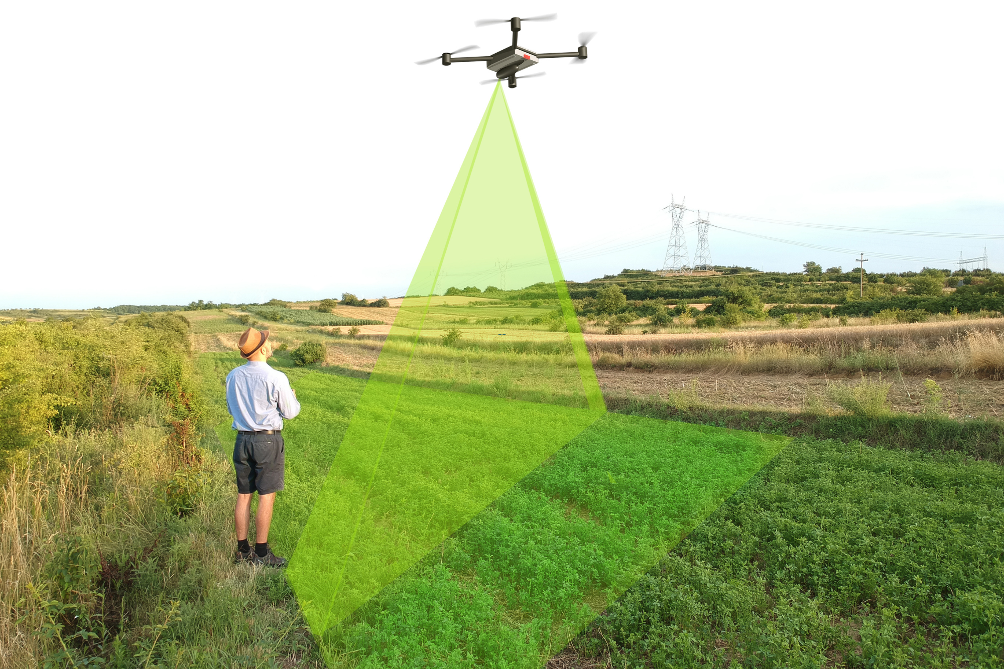 Landscape mapped for a drone boundary survey project