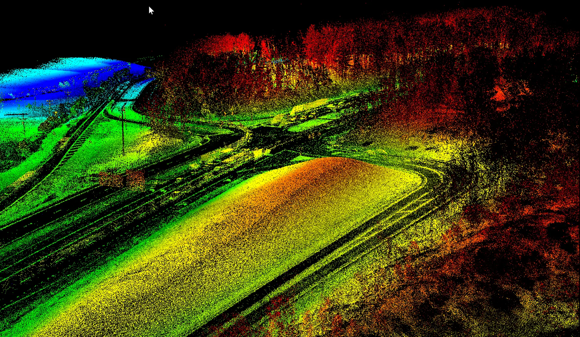 LiDAR mapping used on a road construction site