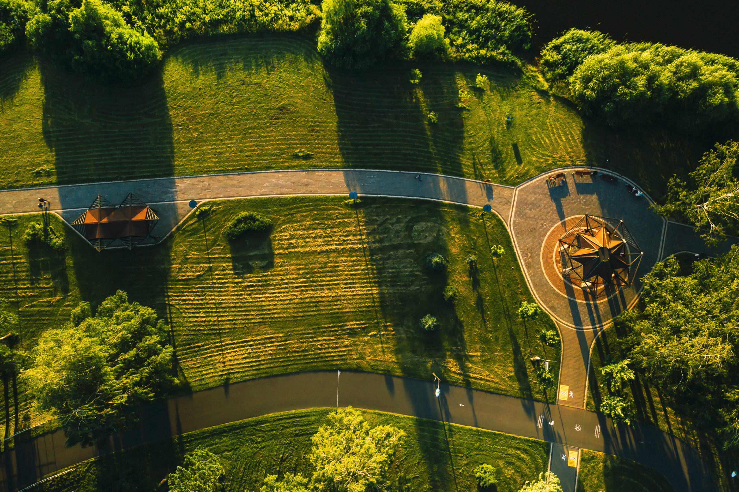 Top view of a park for a city survey project